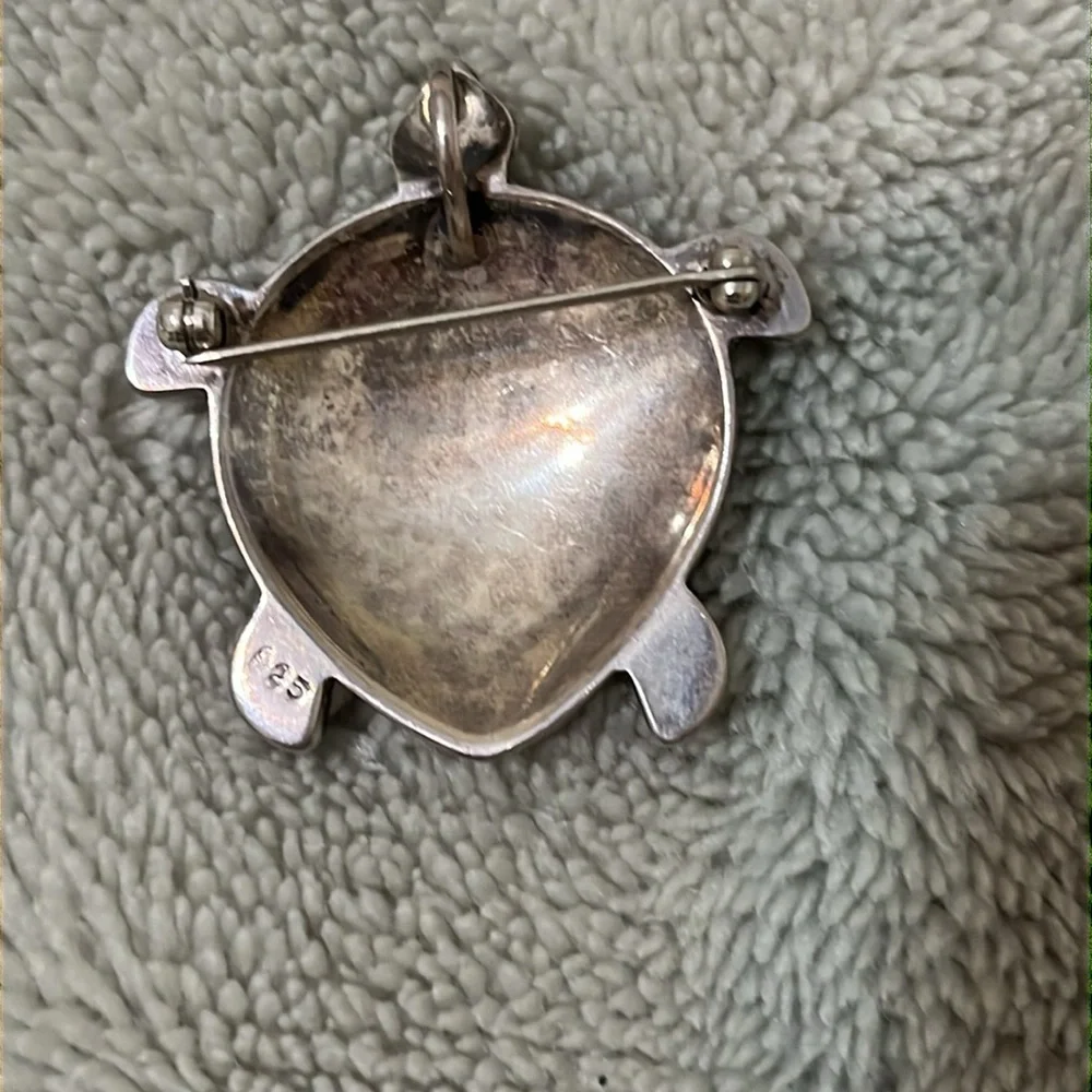 Sterling silver and genuine abalone shell pendant - Picture 2 of 3